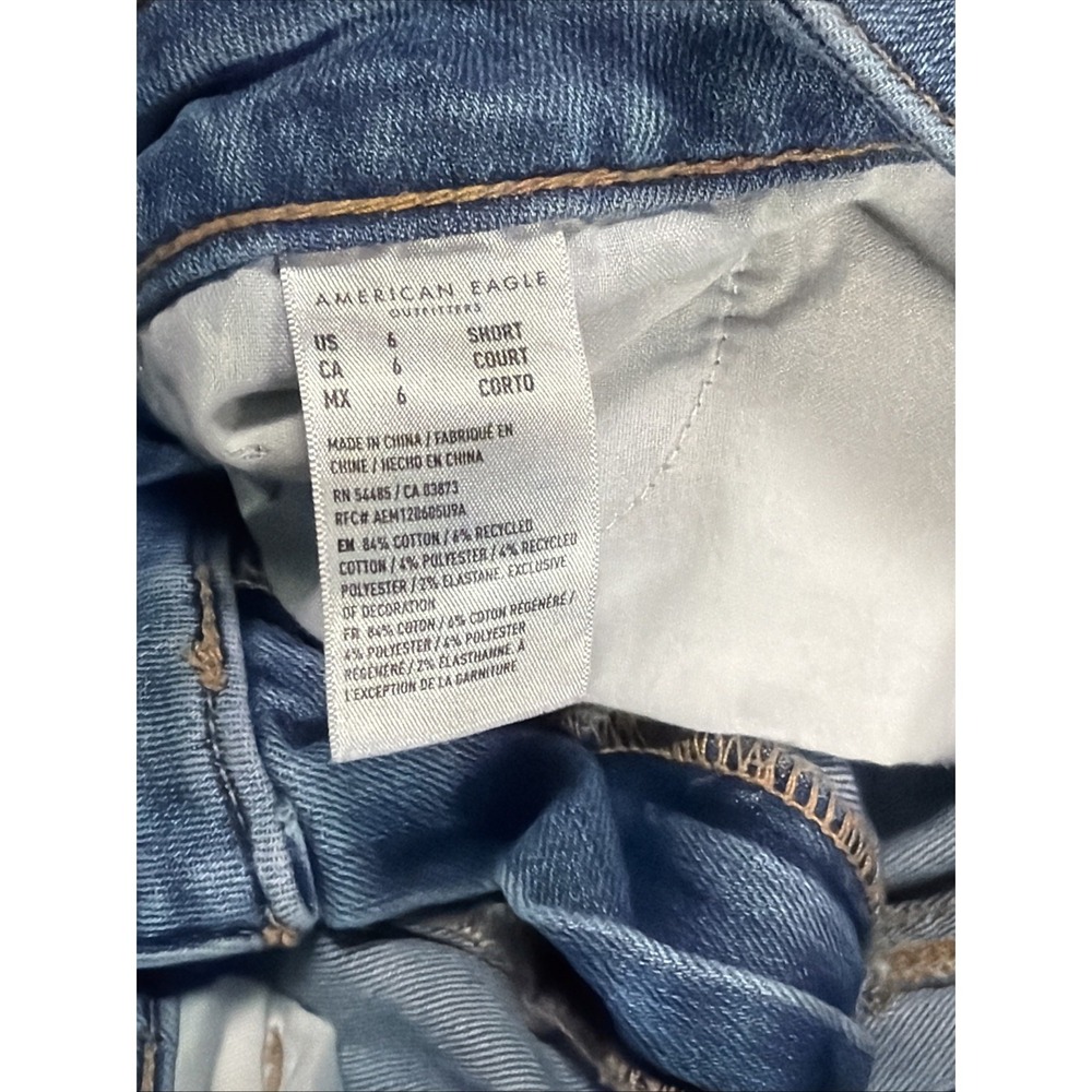 American Eagle Blue Denim Jeans Women's Size 6 Next Level Stretch Distressed - Picture 5 of 13